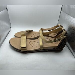 Aetrex Brenda beaded Gold Women's Sandals size 10.5-11